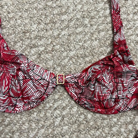 La Perla bikini swim top red white gold size 6 NWT - Picture 8 of 9